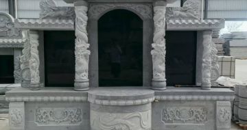 肇庆 芝麻灰高档墓碑，土墓，可定制