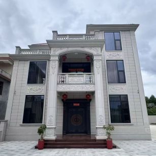 肇庆 芝麻白石材别墅干挂案例展示