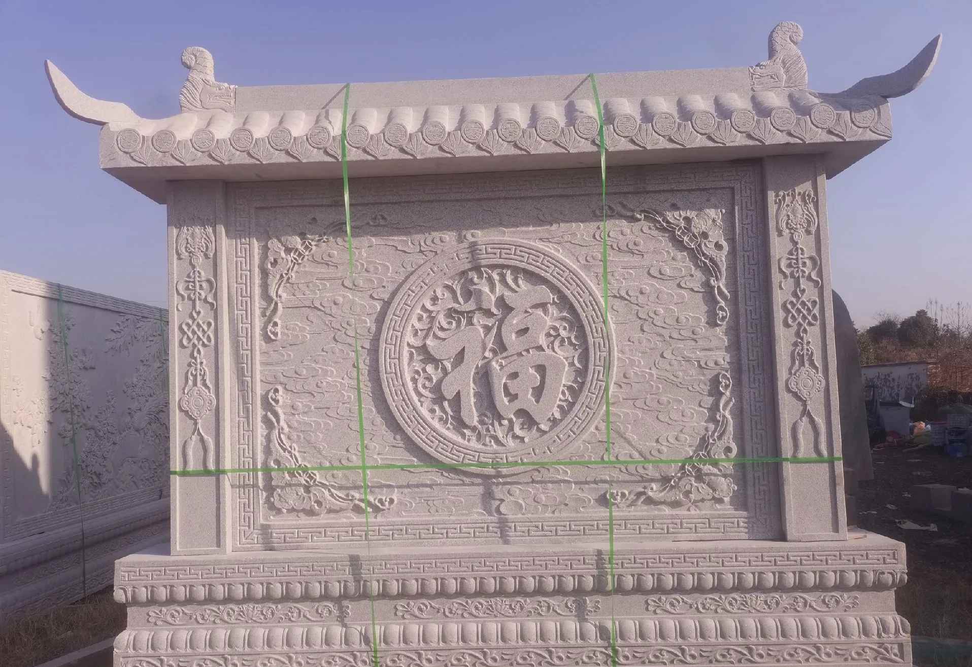 肇庆 芝麻白花岗岩屏风，照壁，影壁